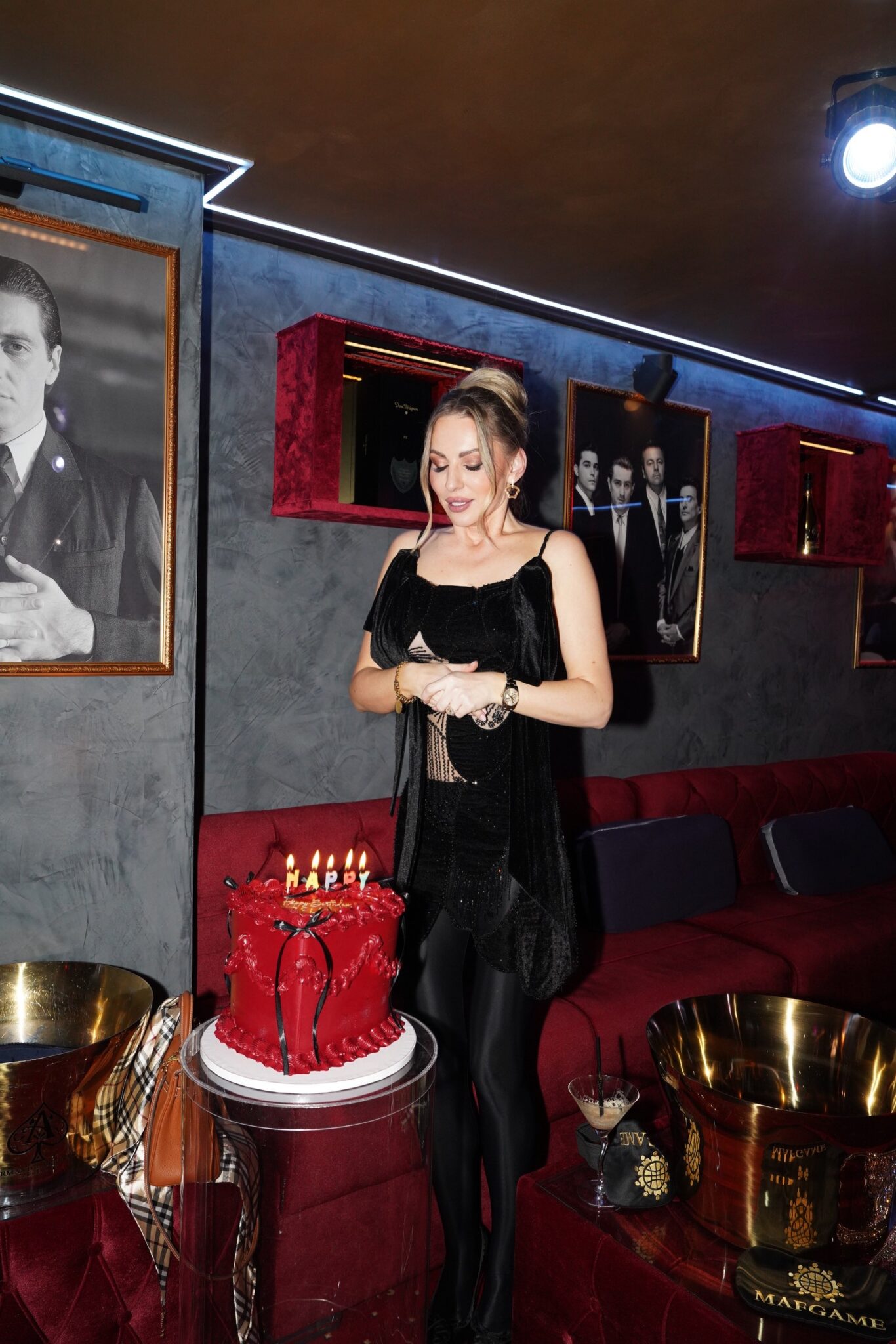 Mob Wife Aesthetic Party Ideas. Unapologetically Glamorous Birthday at the Godfather Club in Geneva 💋✨.