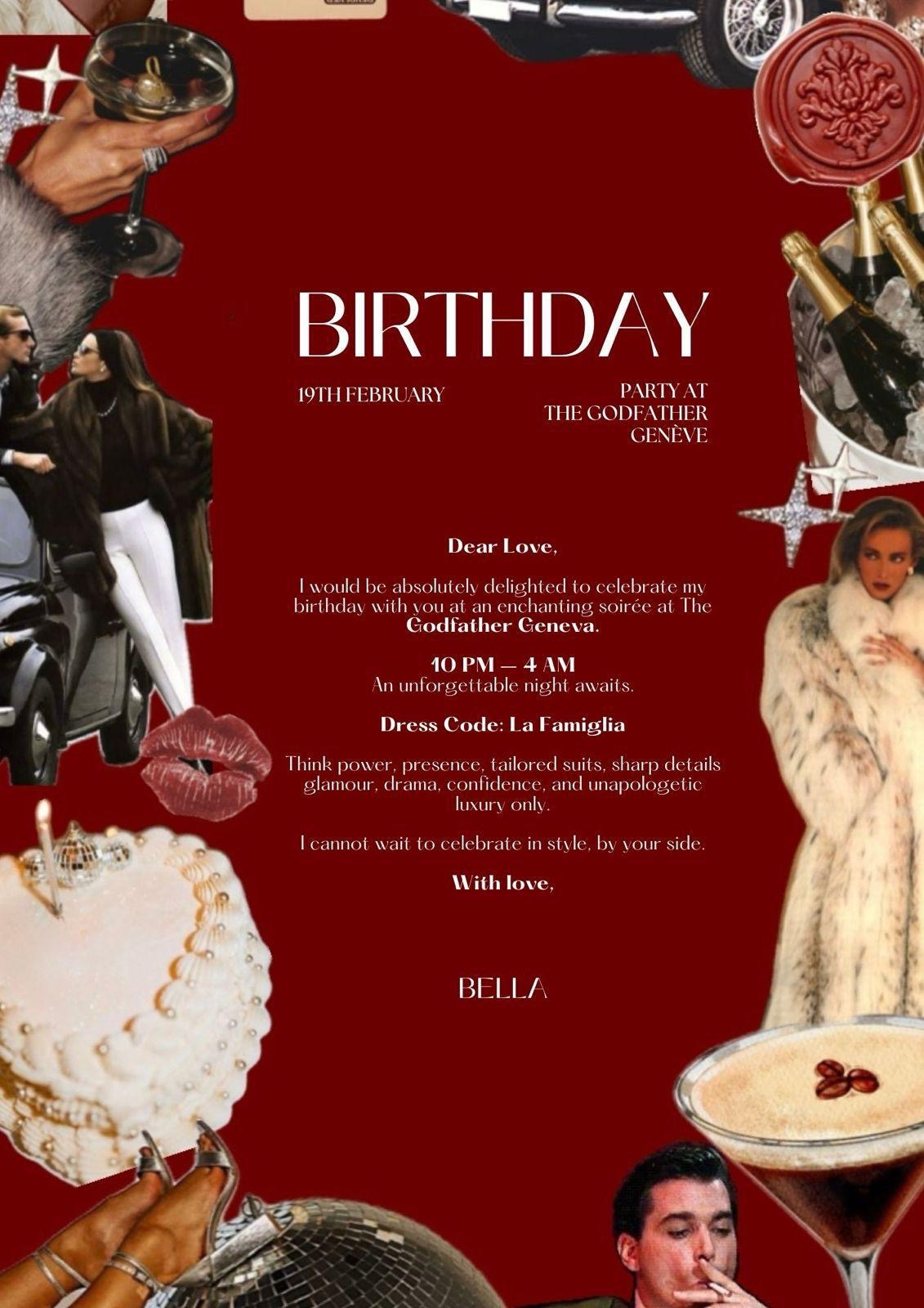 Mob Wife Aesthetic Party Ideas. Unapologetically Glamorous Birthday at the Godfather Club in Geneva 💋✨.